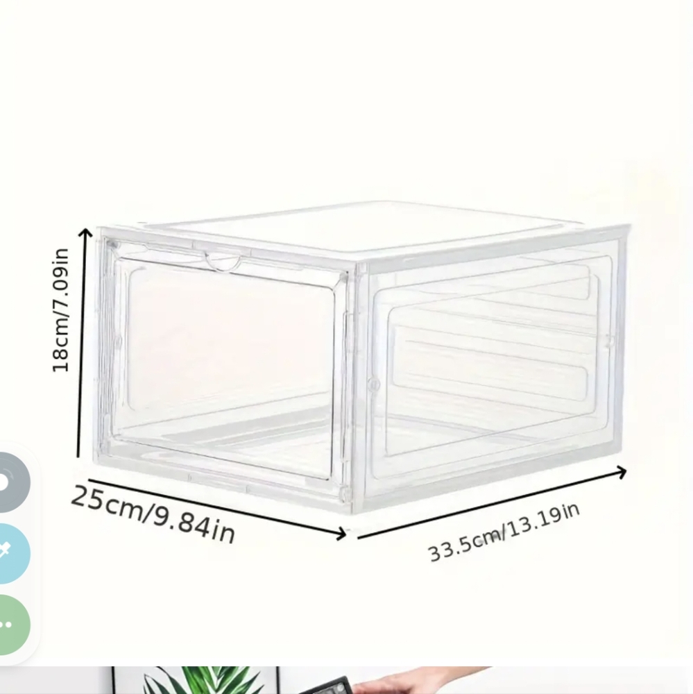 6 new plastic shoe boxes clear